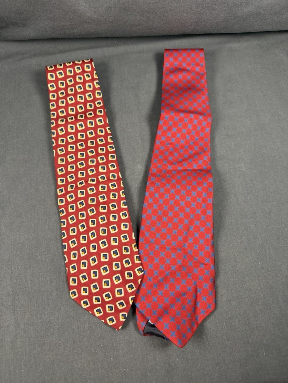 Lot Of 2 Abercrombie & Fitch Neckties Blue Tie SILK Made in USA